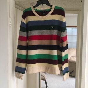 AEO/ VERY VINTAGE CREWNECK MULTI COLOR VARSITY SWEATER